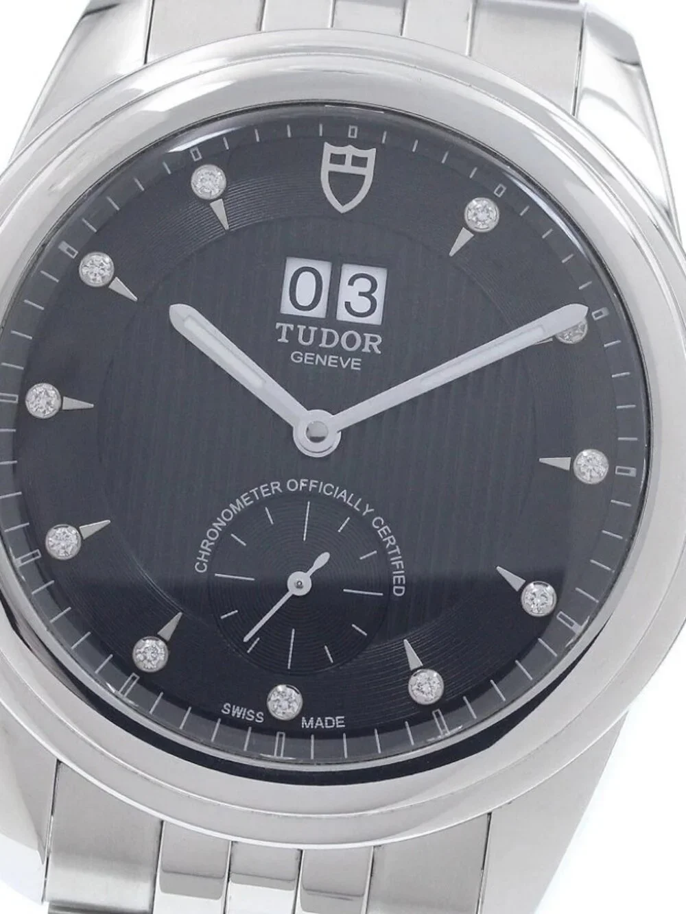 TUDOR Glamour 57100 Double date black Dial Automatic Men's Watch_956334